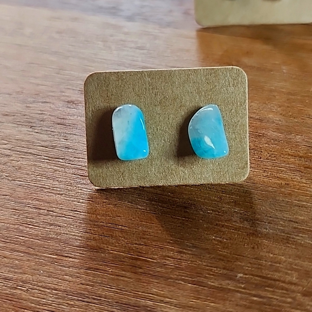 Amazonite Stud Earrings - Picture 6 of 6